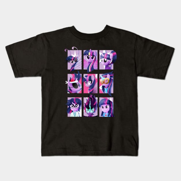 Forms of Twilight Sparkle Kids T-Shirt by Ilona's Store